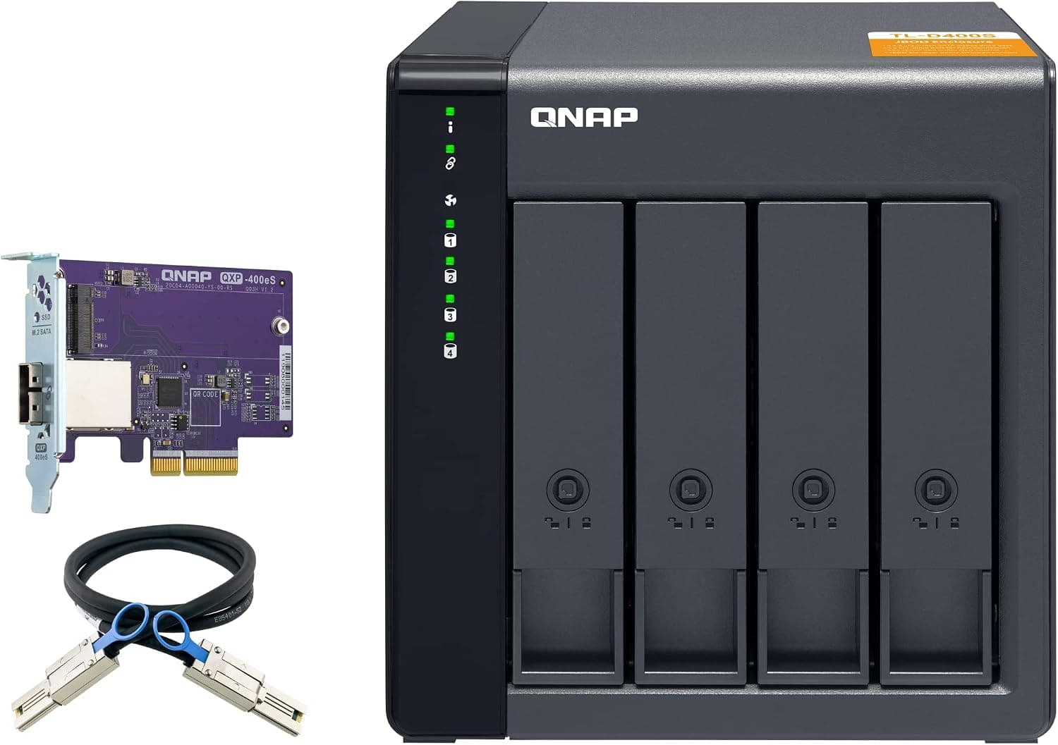 QNAP(キューナップ) TL-D400S 4ベイ Mini SAS(SFF-8088)接続JBODストレージエンクロージャー QNAP