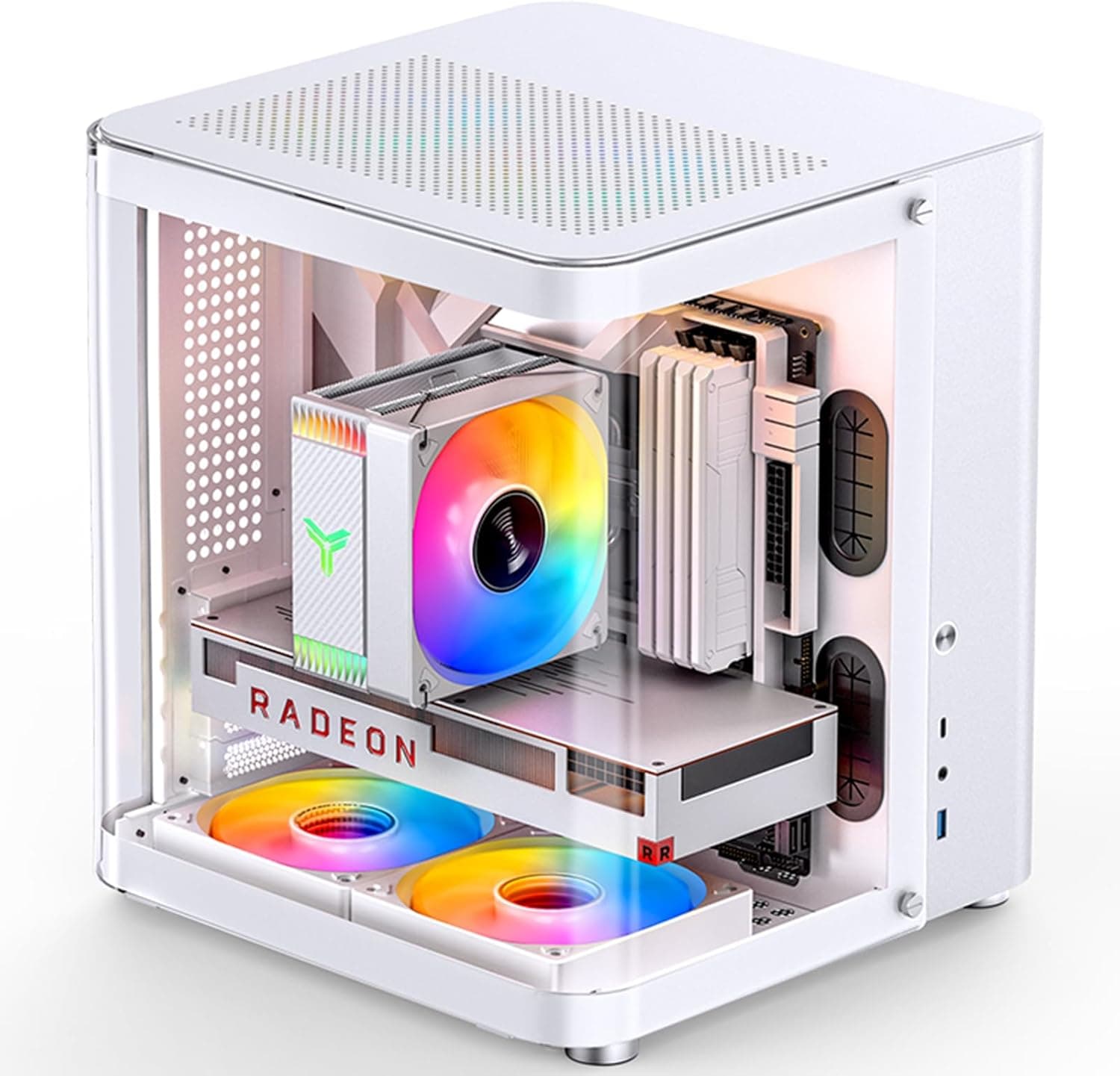 JONSBO TK-1 ホワイト Micro ATX ミニタワー コンピューターケース