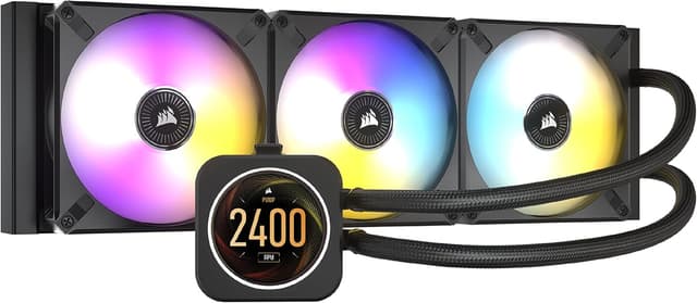 CORSAIR 一体型簡易水冷CPUクーラー 360mm iCUE H150i ELITE LCD CW-9060062-WW カスタマーズ可能LCD スクリーン付きモデル
