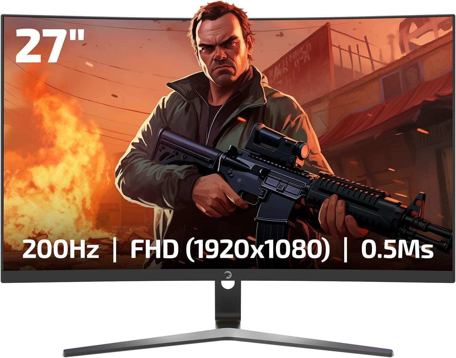 GAMEPOWER Vivid T50 Curved Gaming Monitor – 27 Zoll 180Hz Full HD 1080P VA-Gebogen-Display