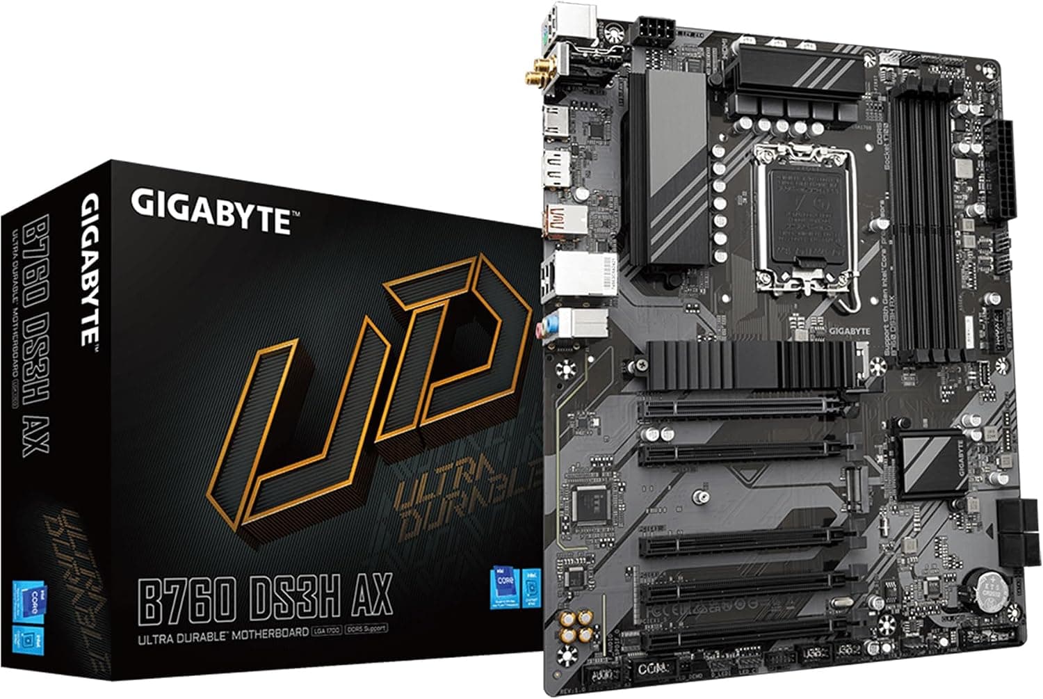 GIGABYTE B760 DS3H AX (rev. 1.x) LGA 1700 Intel B760 ATX マザーボード DDR5付き 2* M.2 PCIe 4.0 USB 3.2 Gen 2 Type-C