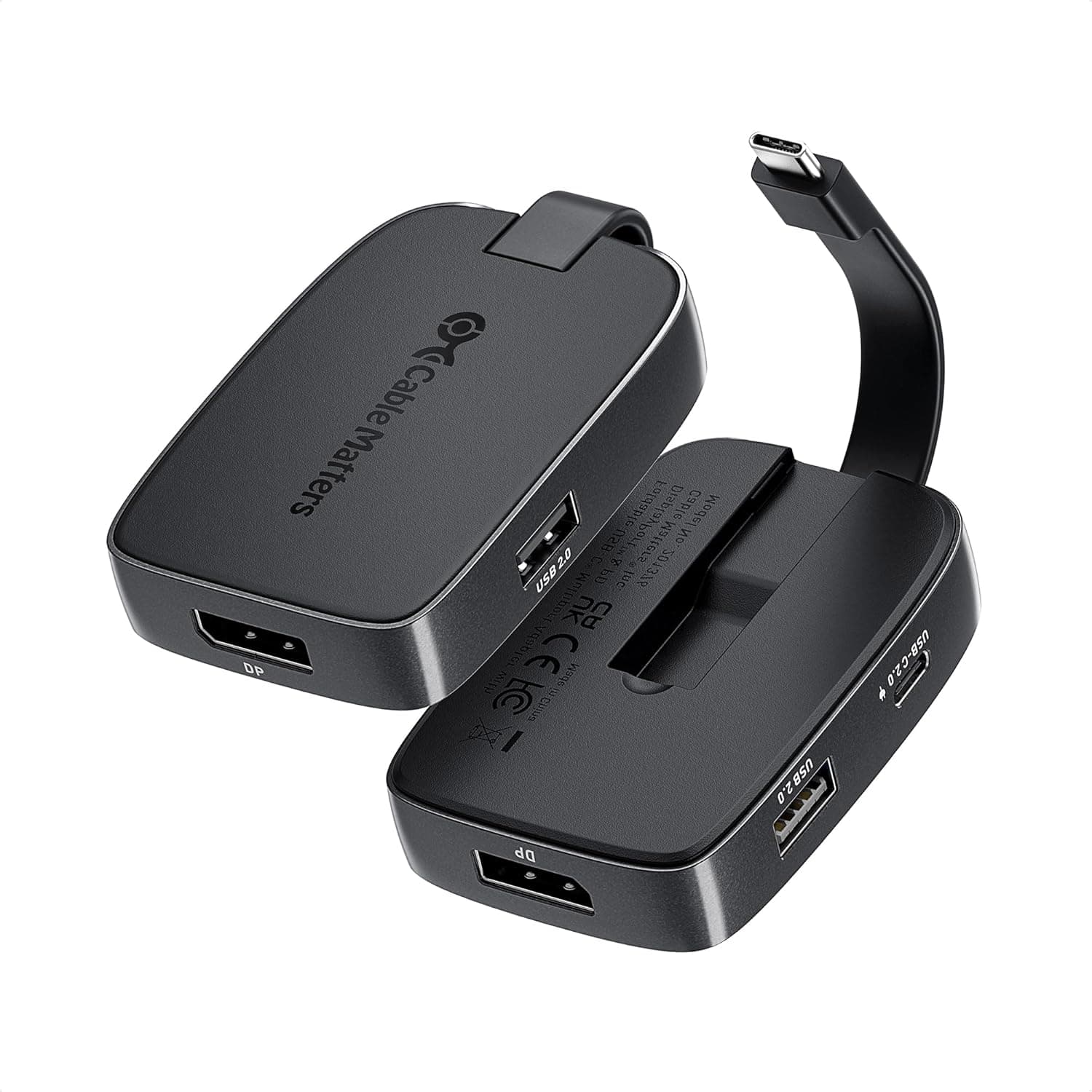 Cable Matters 多機能USB C ハブケーブル収納式 8K USB Type C DisplayPort 変換アダプタ 4K 144Hz & 8K 60Hz HDR 折り畳み式USB C DisplayPort 変換アダプタマルチポート USB-C DisplayPort変換アダプタ - Thu