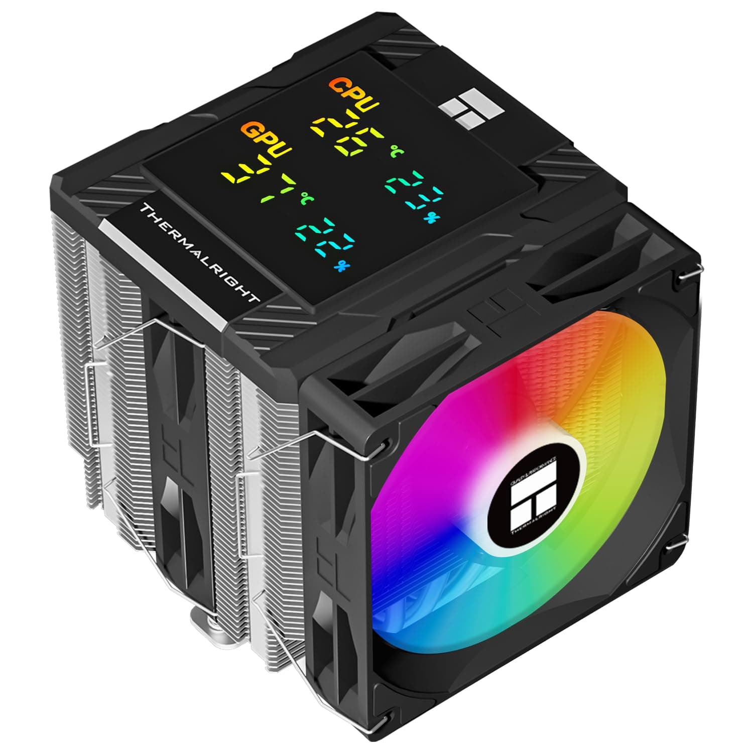 Thermalright Peerless Assassin 120 デジタル ARGB ブラック CPUクーラーエア 6X6mmヒートパイプ付き磁気ディスプレイボードトップカバー ヒートシンクCPUクーラー AM4