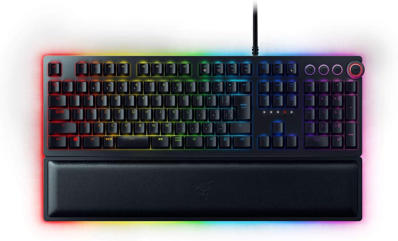 Razer Huntsman Elite JP ゲーミングキーボード日本語配列光学メカニカルスイッチレザーレット製リストレスト付属 【日本正規代理店保証品】 RZ03-01870800-R3J1