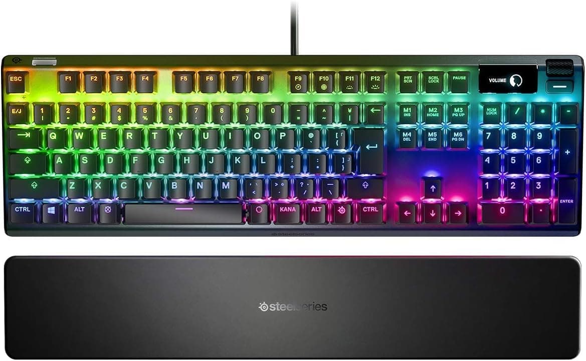 SteelSeries ゲーミングキーボード青軸有線日本語配列有機ELディスプレイ搭載 Apex 7 Blue Switch 64772