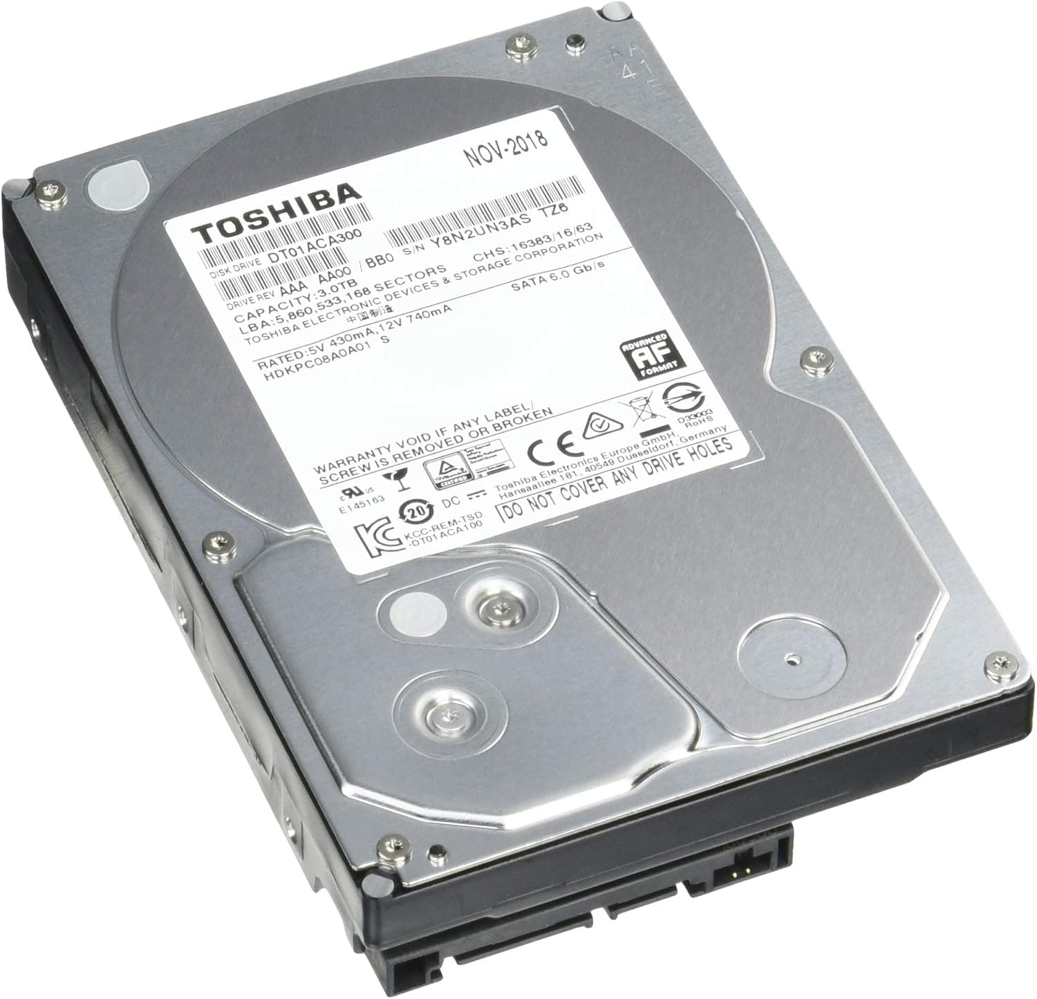 東芝内蔵HDD 3.5インチ 3TB PCモデル DT01ACA300-2YW 【国内正規代理店品】 2年保証 SATA 6Gbps対応