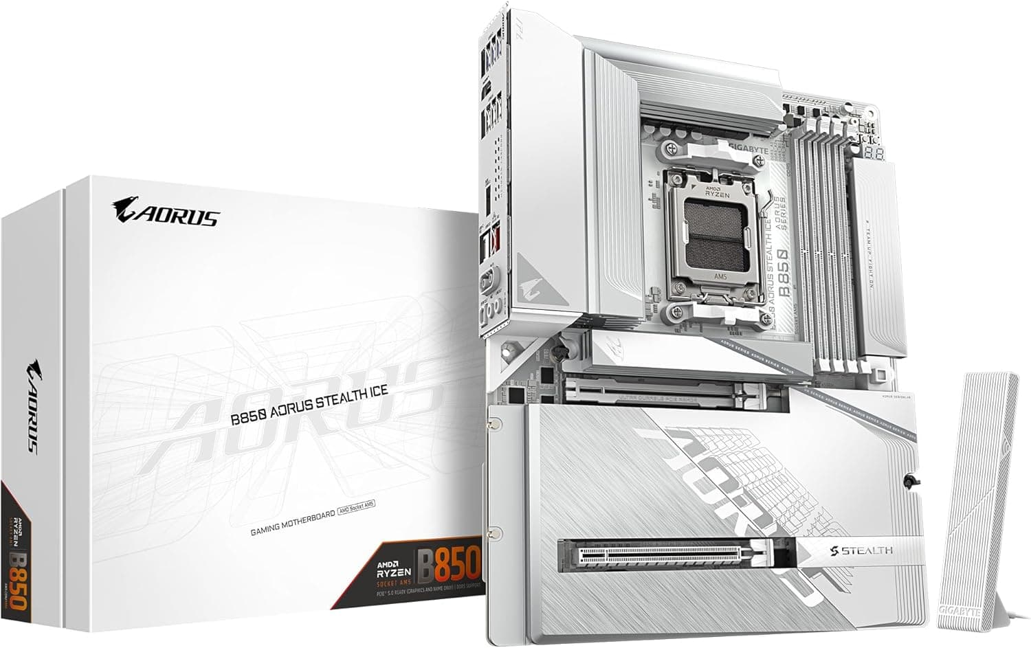 GIGABYTE B850 AORUS STEALTH ICE ATXマザーボード ホワイト B850 A STEALTH ICE MB6787