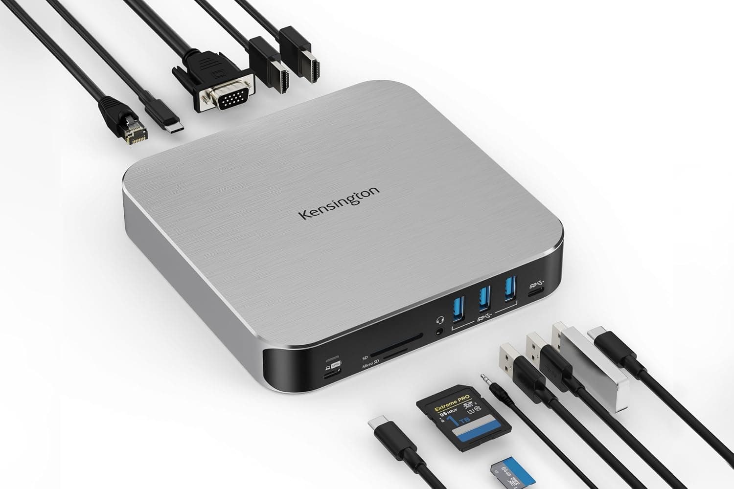 Kensington AD220S3 USB-C ドッキングステーション 12-in-1 USB-Cハブ 3モニター 85W充電 HDMI2個 VGA1個イーサネット SD