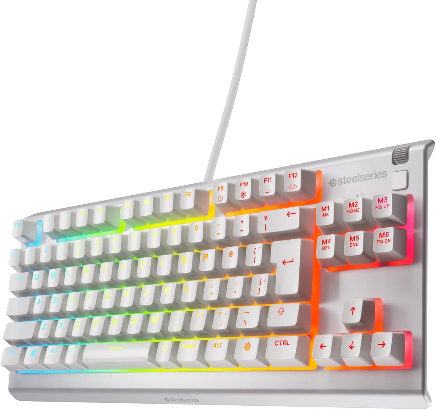 SteelSeries ゲーミングキーボードテンキーレス有線 Apex 3 TKL White JP 日本語配列静音スイッチ IP32防滴 24キー同時押し対応ホワイト 64909