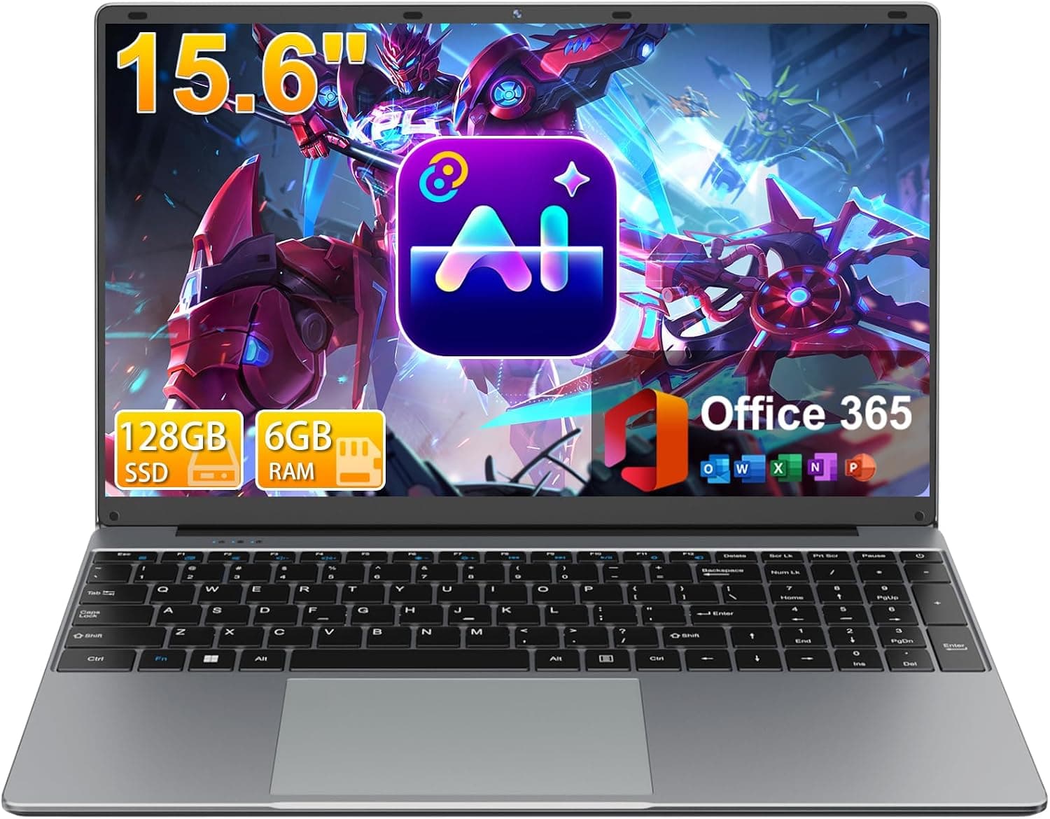 BTDD 15.6インチ FHD ノートパソコン AIアシスタント付きクアッドコアプロセッサ(Beat Celeron 5205U)