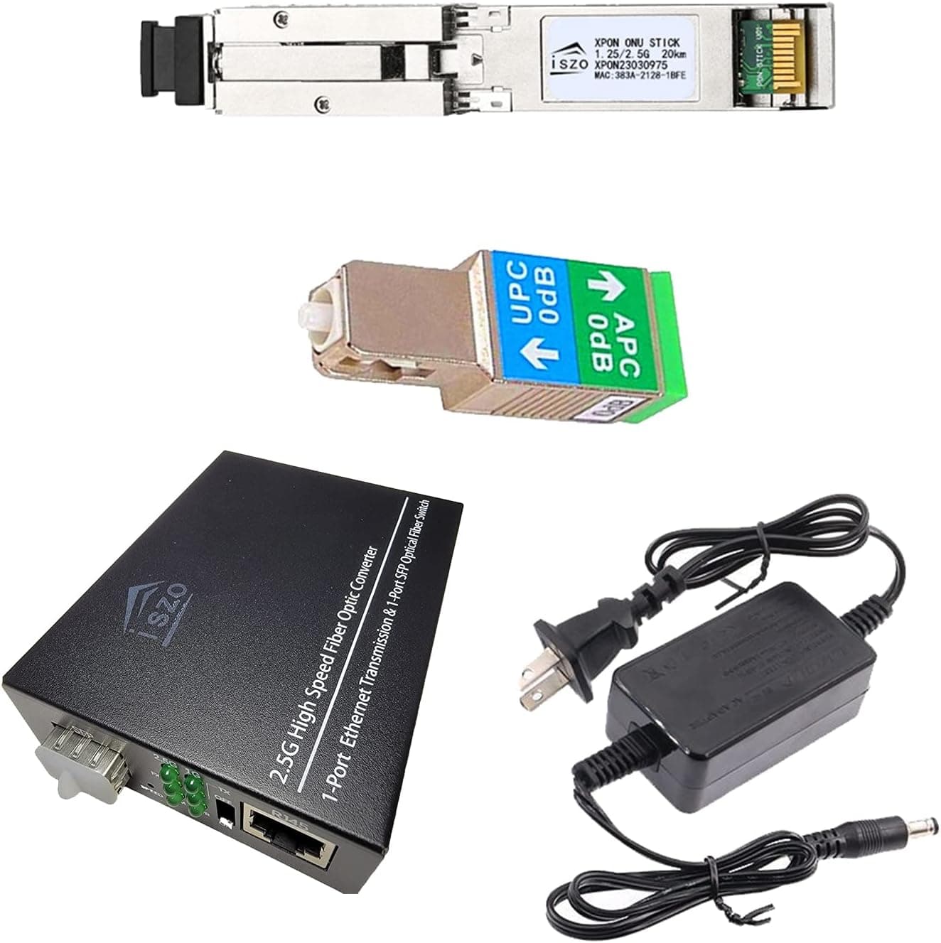 iszo 1セット 2.5G ONU 2.5Gメディアコンバーター ブリッジモード 2.5Gモデム GPON