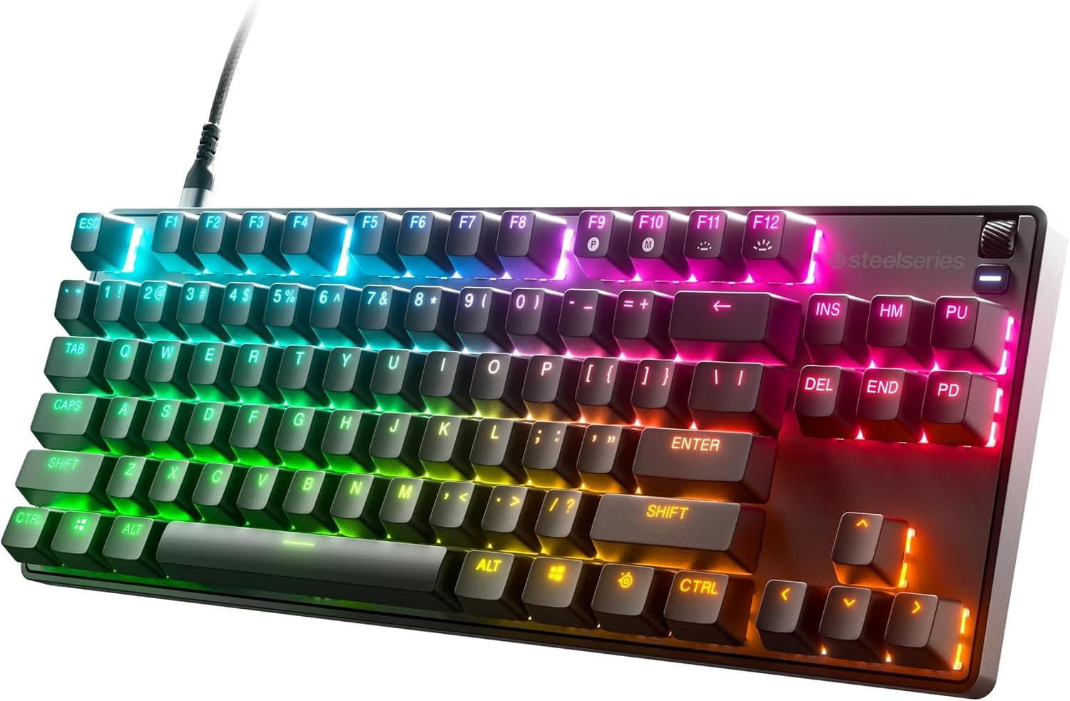 SteelSeries ゲーミングキーボードテンキーレス Apex 9 TKL US 有線英語配列レスポンスタイム0.2ms アクチュエーションポイント1.0mm設定可能 OptiPoint光学スイッチ搭載高耐久 64847 ブラック