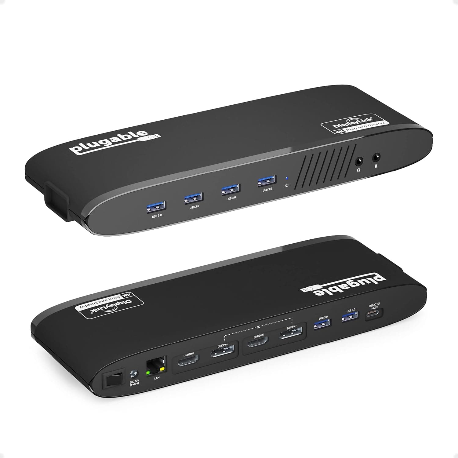Plugable USB 3.0 デュアル 4K ディスプレイ水平ドッキングステーション - Windows 用