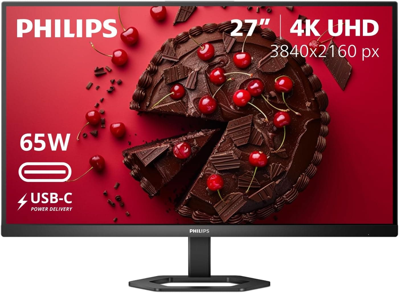 PHILIPS 27E1N5900R 27インチ 4K UHD (3840×2160) IPS モニター HDR 400 VESA PD 65W HDMI x1 VGA x1 USB-C x1 Adaptive Sync 4年間の交換保証