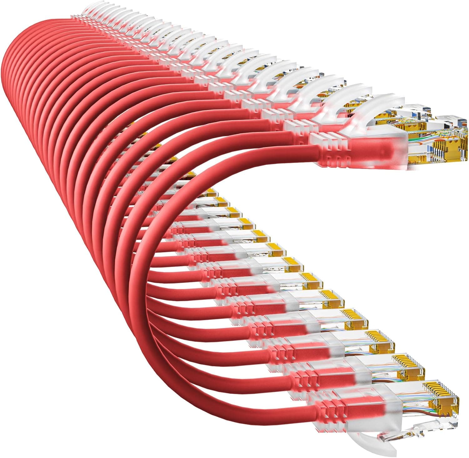 10Gsupxsel Cat6a パッチケーブル 1フィート (24パック) スリム