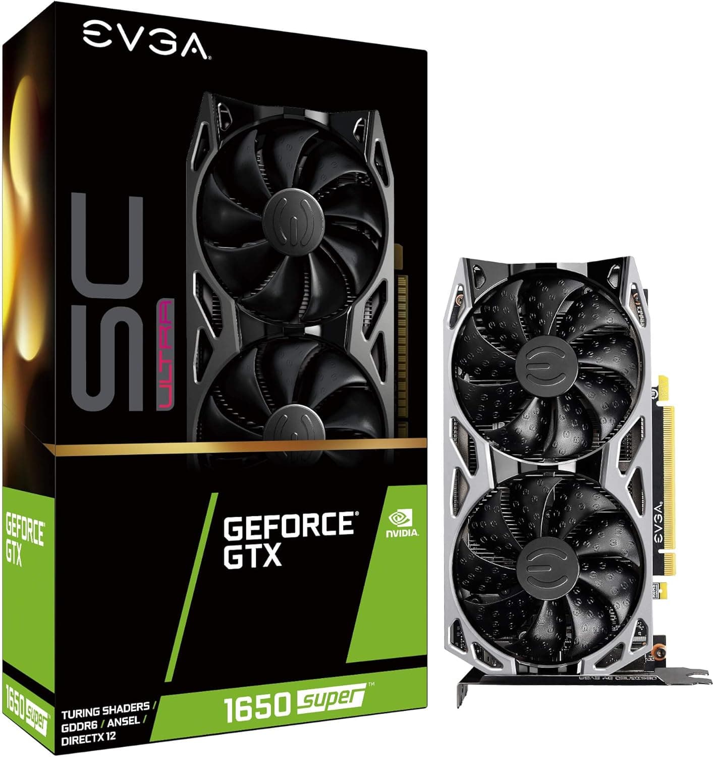 EVGA GeForce GTX 1650 Super SC ウルトラゲーム 4GB GDDR6 デュアルファンメタルバックプレート 04G-P4-1357-KR
