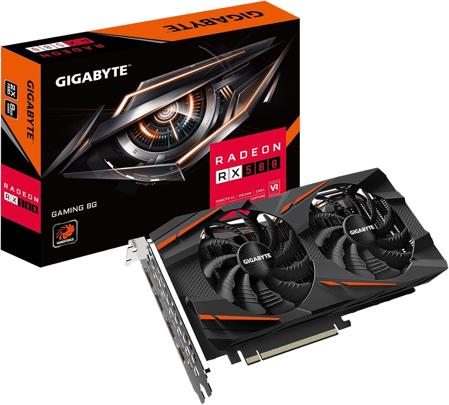 GIGABYTE Radeon RX 580 Gaming 8GB グラフィックカード GV-RX580GAMING-8GD REV2.0。