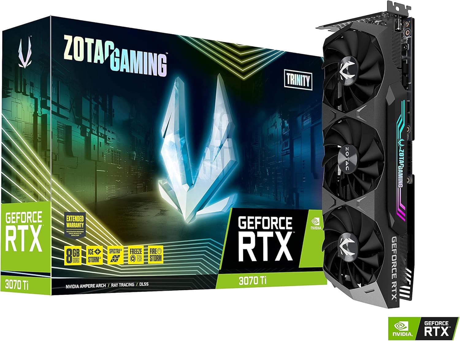 ZOTAC Gaming GeForce RTX 3070 Ti Trinity 8GB GDDR6X 256-bit 19 Gbps PCIE 4.0 ゲーミンググラフィックカード IceStorm 2.0 Advanced Cooling Spectra 2.0 RGB照明 ZT-A30710D-10P