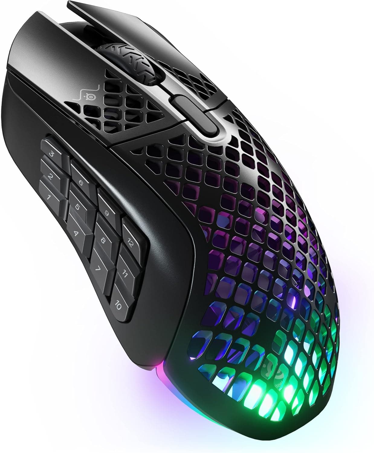 SteelSeries ゲーミングマウス無線ワイヤレス Aerox 9 Wireless 超軽量 18ボタン高速反応防滴防塵 IP54規格急速充電長時間使用可能 TRUEMOVE AIRセンサー搭載 62618 ブラック