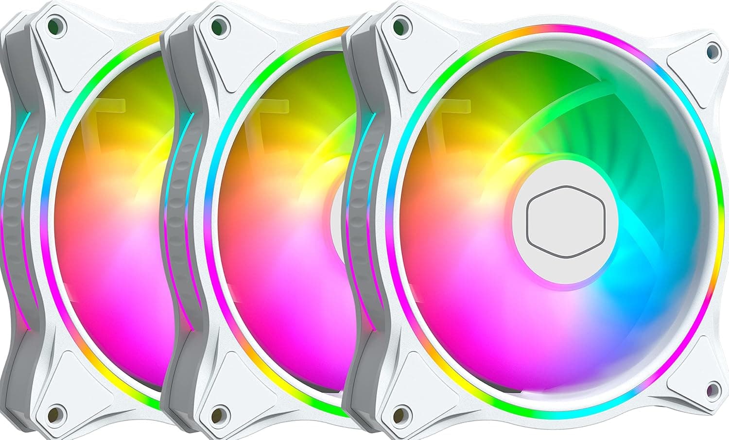 COOLER MASTER Cooler Master MasterFan MF120 Halo White Edition PCケースファン 120mm RGB搭載 3個パック MFL-B2DW-183PA-R1 FN1641