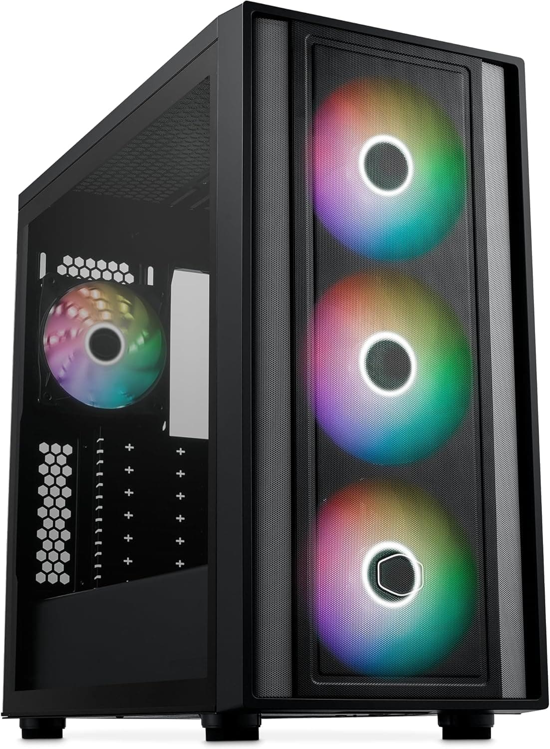 Cooler Master 背面コネクターマザーボード対応140mmトリプルファン搭載ミドルタワーPCケース MasterBox 600 [ MB600-WGNN-S00 ]