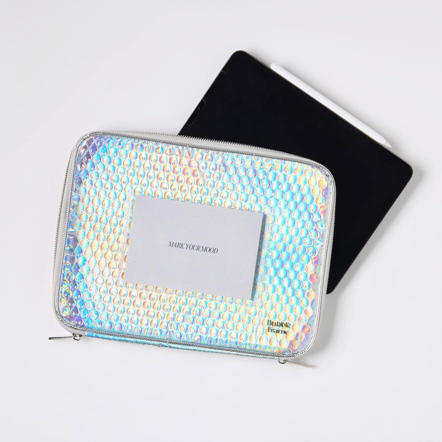BUBBLE FRAME METAL ZIP CASE オーロラ PCケース11インチ 23cm×20cm
