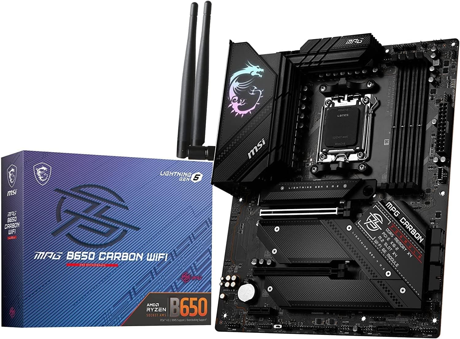 MSI マザーボード MPG B650 CARBON WIFI AMD Ryzen 7000 シリーズ(AM5)対応B650チップセット搭載 ATX MB5904