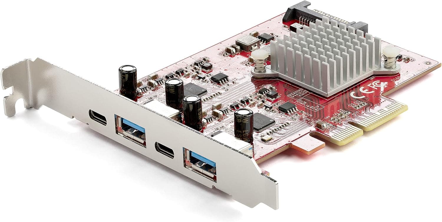 StarTech.com PEXUSB312A2C2V — USB 3.2 Gen 2 PCIe拡張カード、Type-C/Aポート搭載