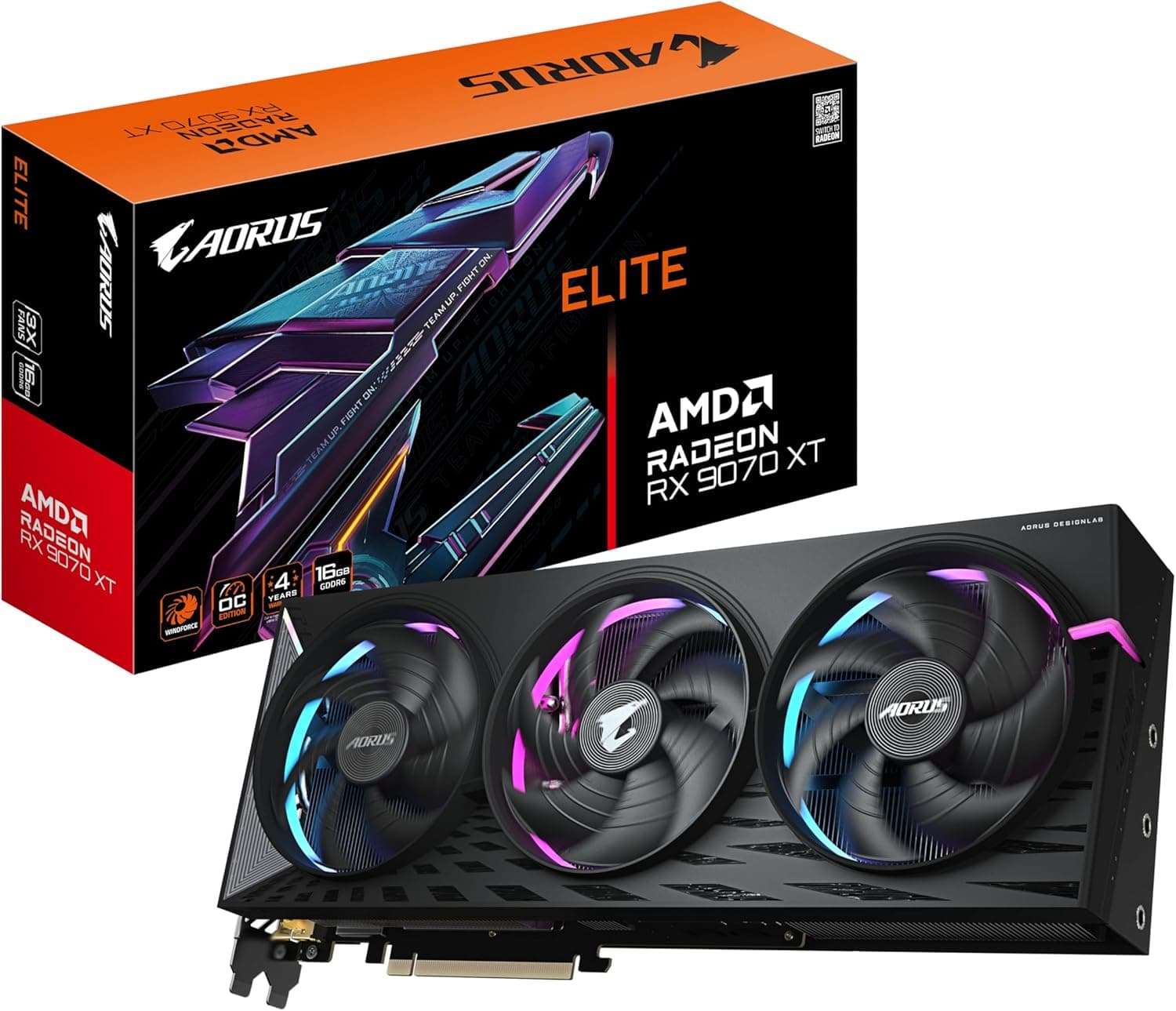 Gigabyte AORUS Radeon RX 9070 XT ELITE 16G グラフィックスカード - 16GB GDDR6