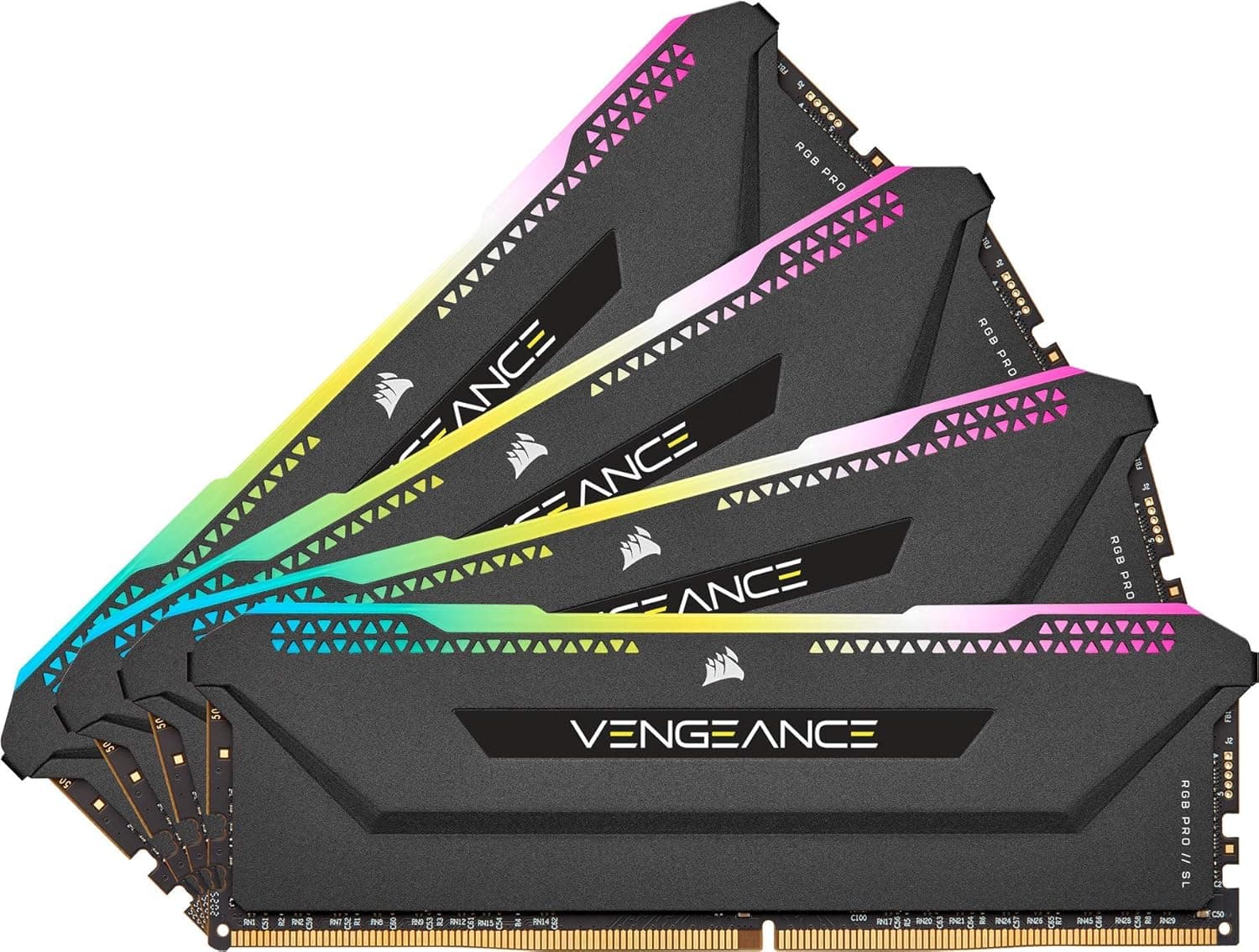 CORSAIR VENGEANCE RGB PRO SL DDR4 メモリ 32GB(8GB×4)最大3200MHz対応 Intel XMP対応 CL16 デスクトップPC用ブラック CMH32GX4M4E3200C16