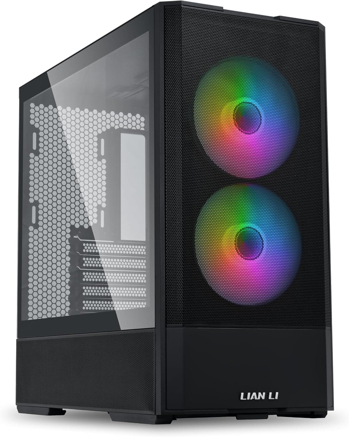 LIANLI ATX対応ミドルタワーPCケース LANCOOL 207 BLACK ファン4基標準搭載 ATX（幅244mm以下）