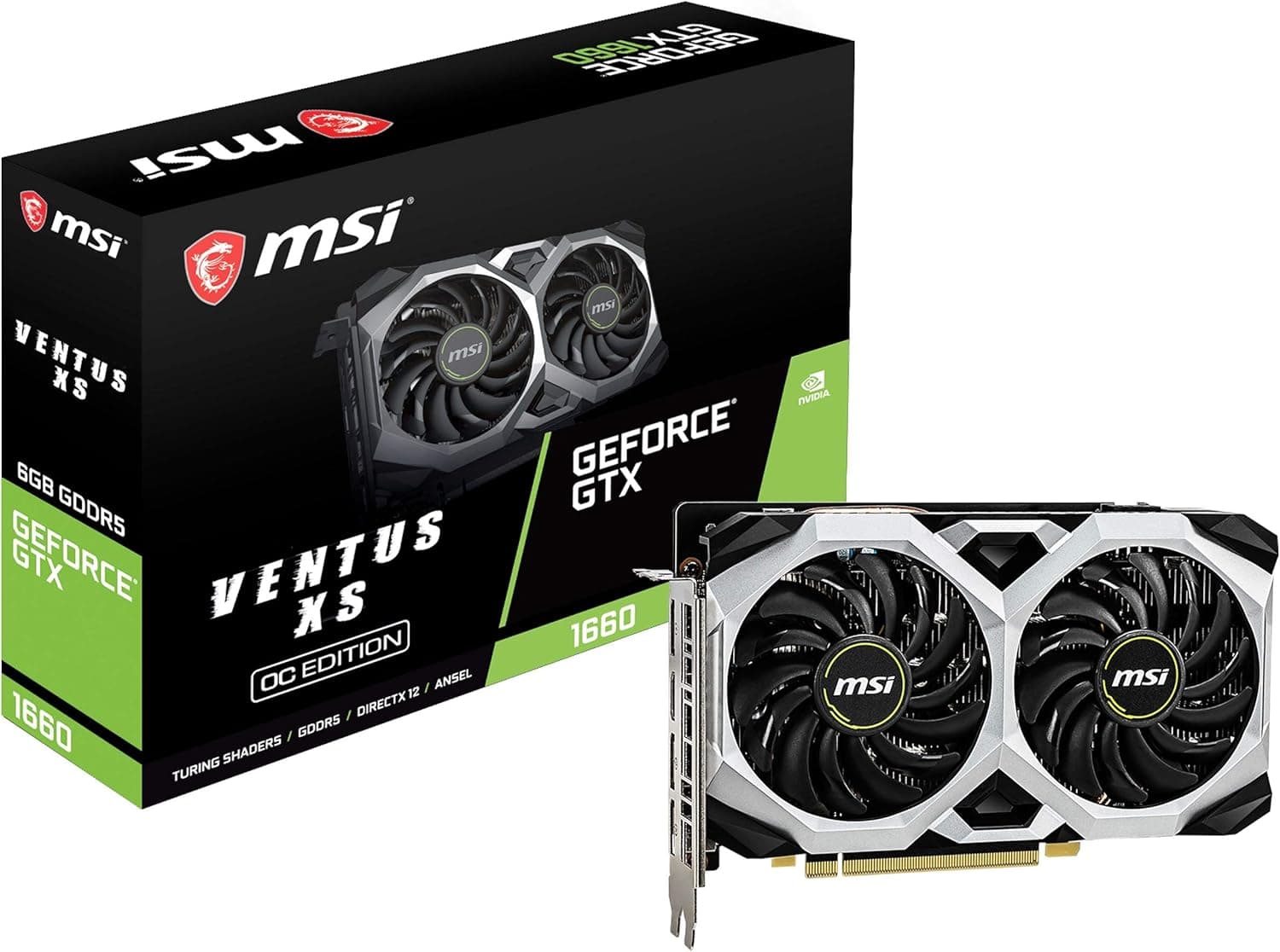 MSI GeForce GTX 1660 VENTUS XS 6G OC グラフィックスボード VD7292