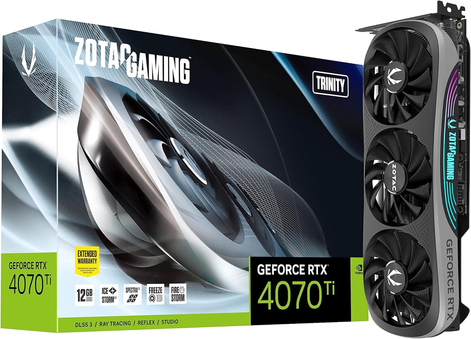 ZOTAC ゲーミングGeForce RTX 4070 Ti Ti Trinity DLSS 3 12GB GDDR6X 192-bit 21Gbps PCIE 4.0 ゲーミンググラフィックスカード