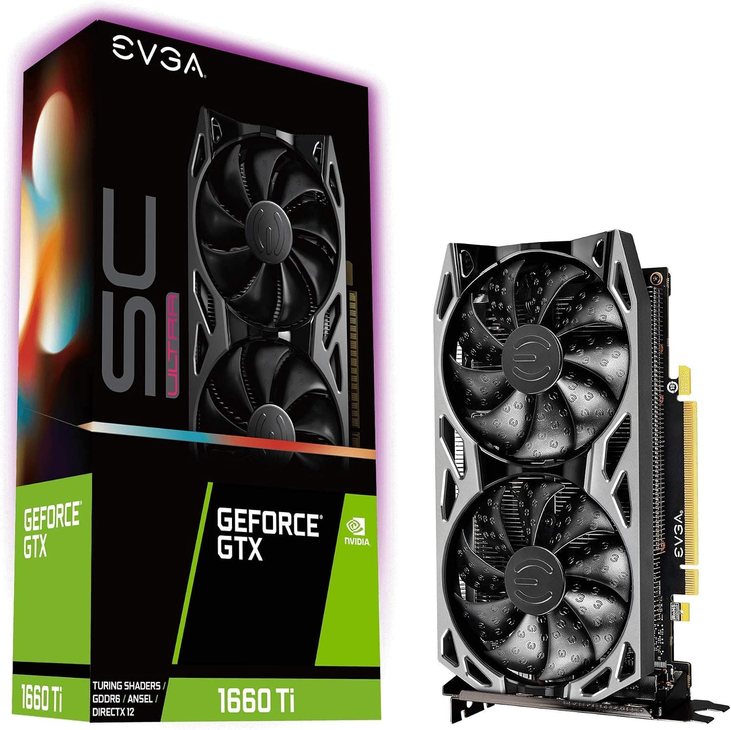 EVGA GeForce GTX 1660 Ti XC グラフィックカードウルトラゲーミング 6GB GDDR6 HDB ファン SC Ultra Gaming 06GP41667KR