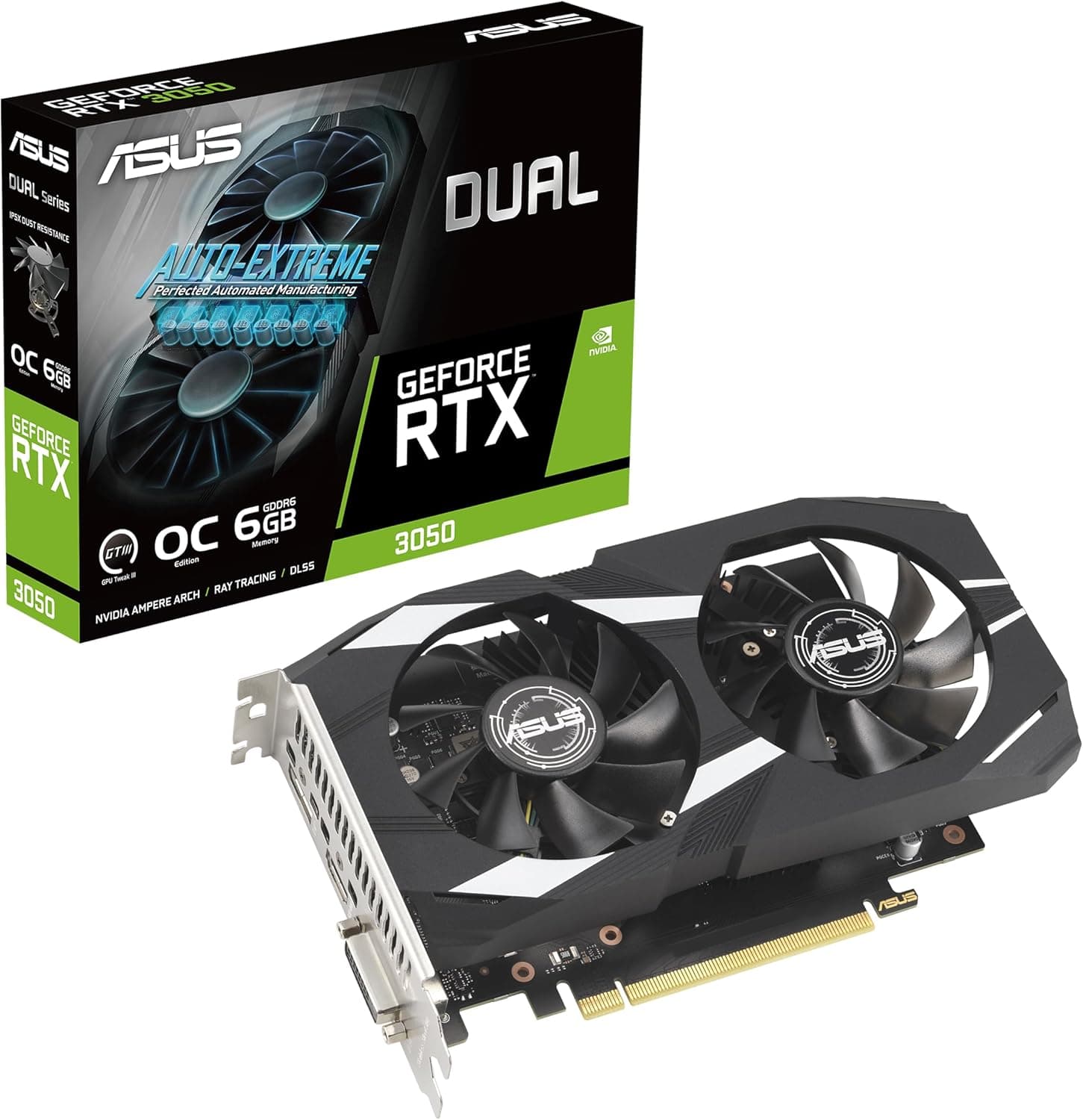 ASUS Dual GeForce RTX 3050 6GB GDDR6 OC Edition ゲーミンググラフィックスカード。