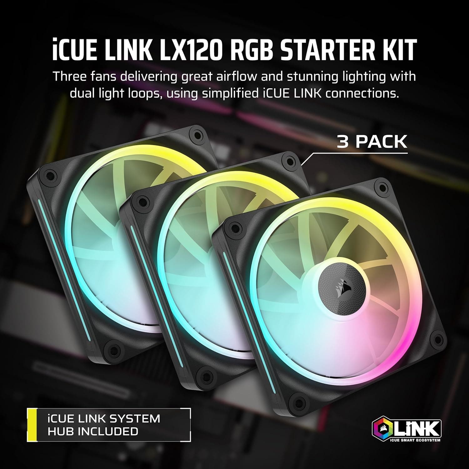 CORSAIR iCUE LX120 RGBファン3個パック
