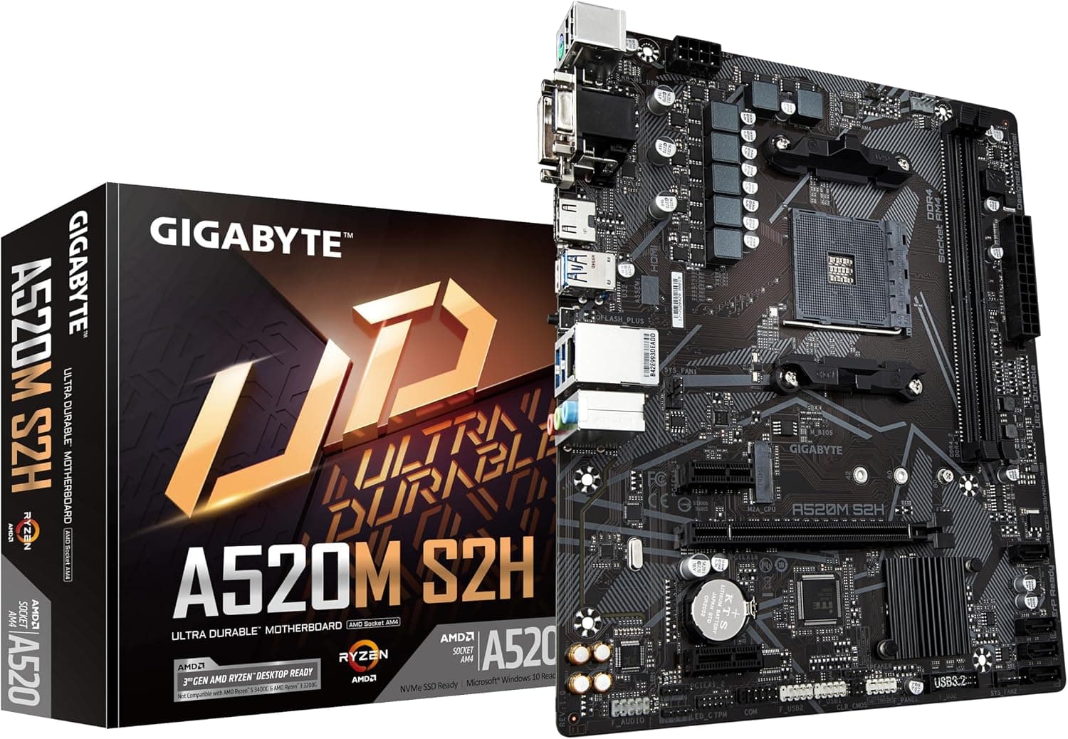 Gigabyte AMD A520 S2H AM4 Micro ATX