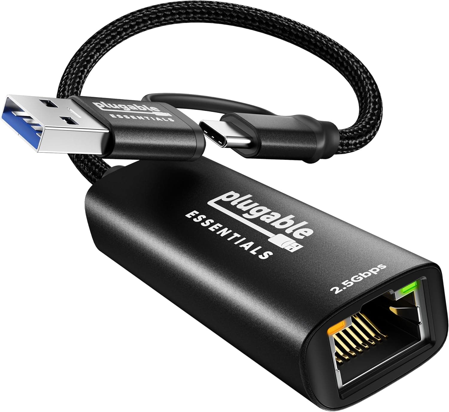プラグ可能 2.5Gbps USB C - イーサネットアダプター 2イン1 USB-A &amp; USB-C イーサネットアダプター ノートパソコン用