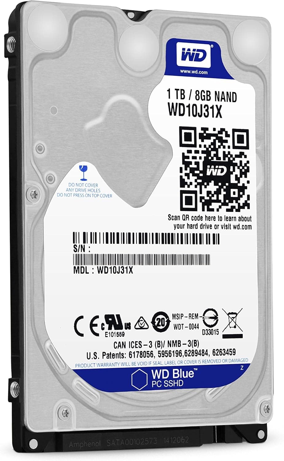 WD SSHD 内蔵ドライブ 2.5インチ 1TB+MLC8GB WD Blue SSHD WD10J31X SATA3.0 16MB 9.5mm 3年保証