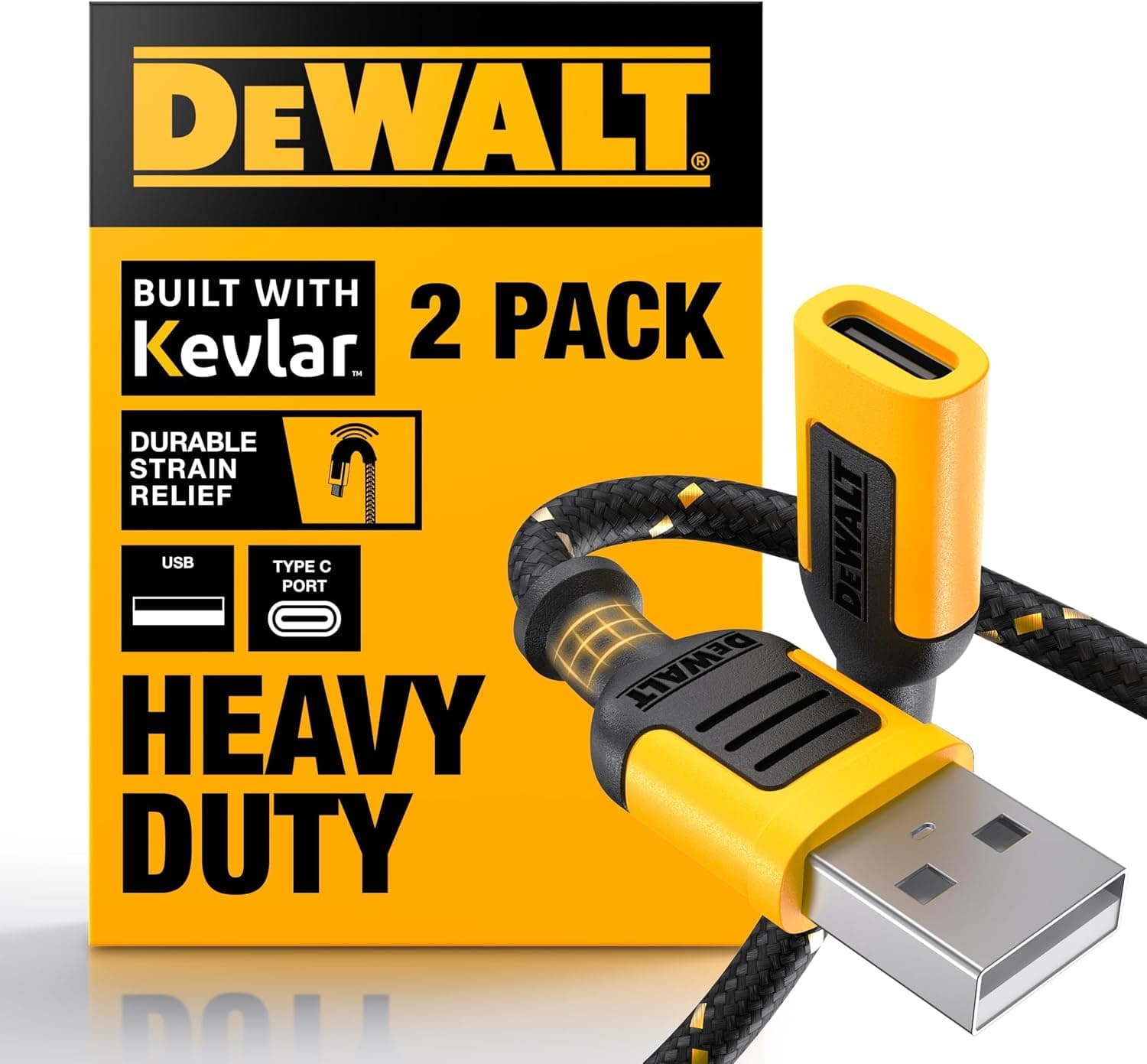 DEWALT USB C - USBアダプター 2個パック USBCメスからオスOTG充電器 Type Cコンバーター Apple Watch Ultra 7 8 9 iPhone 15 14 13 Plus Pro Max