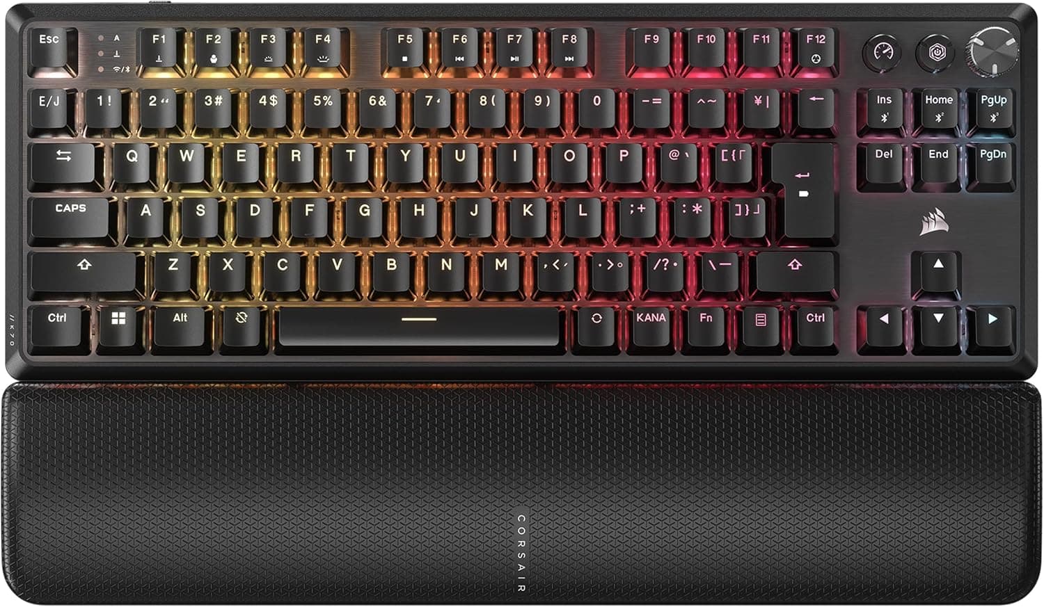 【限定】CORSAIR K70 CORE TKL Wireless MLX REDスイッチブラックワイヤレスゲーミングキーボード脱着可能パームレスト付きワイヤレス
