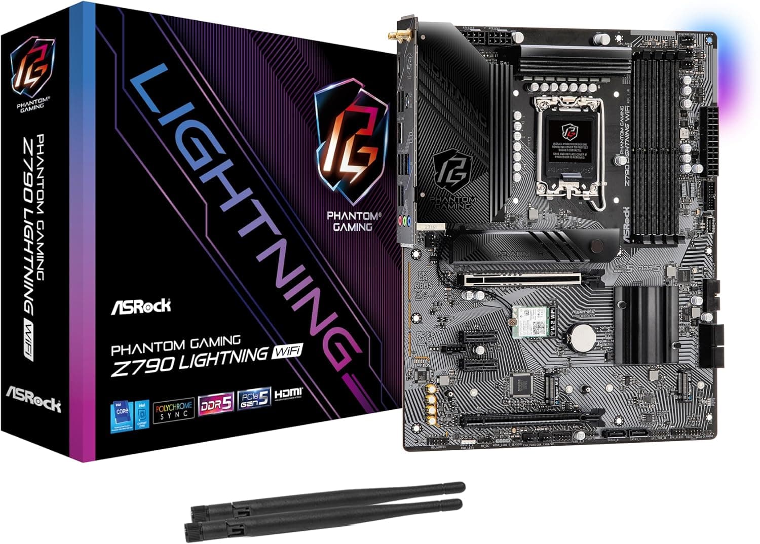 ASRock マザーボード Z790 Lightning WiFi Intel 第12世代 ・ 13世代 CPU （ LGA1700 ）対応 Z790チップセット DDR5 ATX マザーボード 【国内正規代理店品】