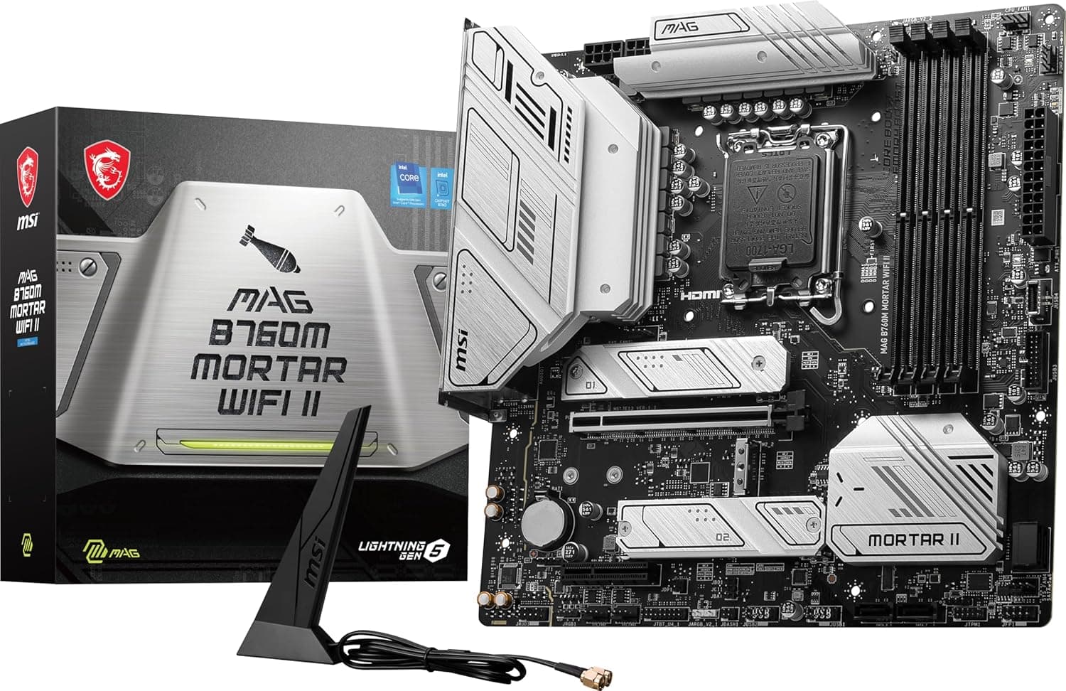 MSI MAG B760M Mortar WiFi II ゲーミングマザーボード (第12