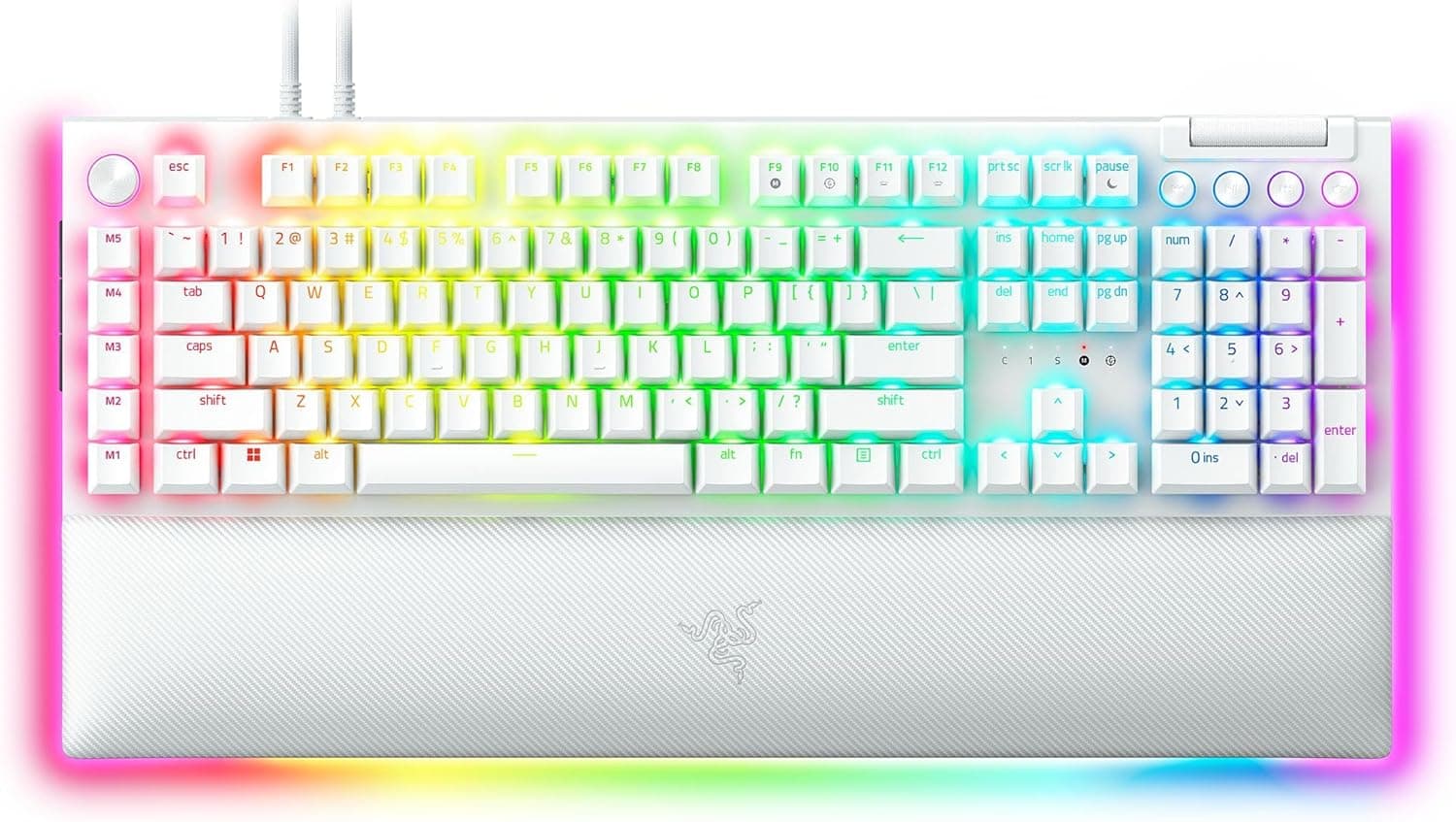 Razer BlackWidow V4 Pro メカニカルゲーミングキーボード グリーンスイッチ ホワイト