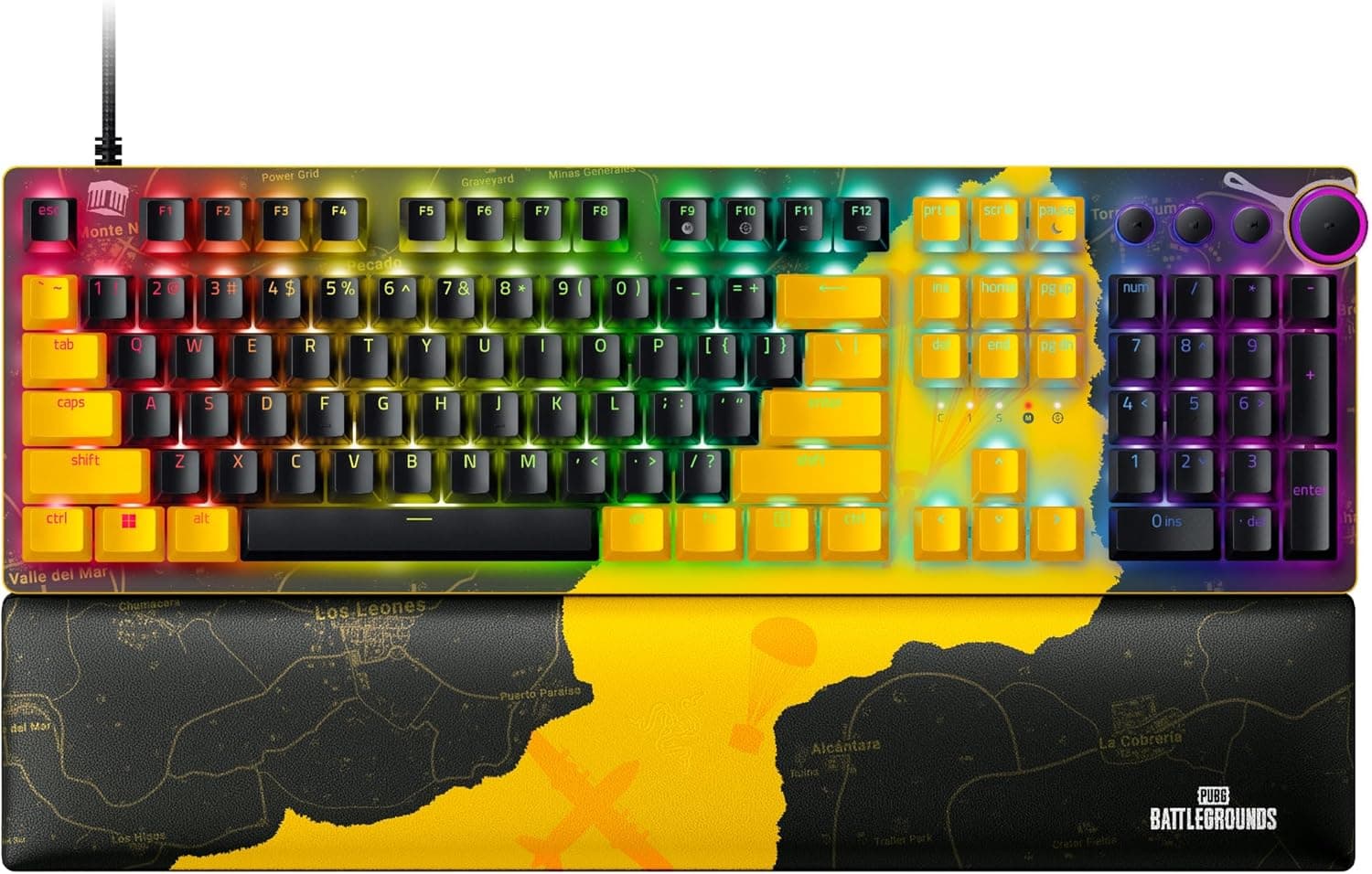 PUBG: BATTLEGROUNDS ゲーミングキーボード Razer レイザー Huntsman V2 PUBG: BATTLEGROUNDS Edition Linear Optical Switch オプティカルスイッチリニア触感静音有線リストレスト US 英語配列デジタルダイヤル & 4メデ