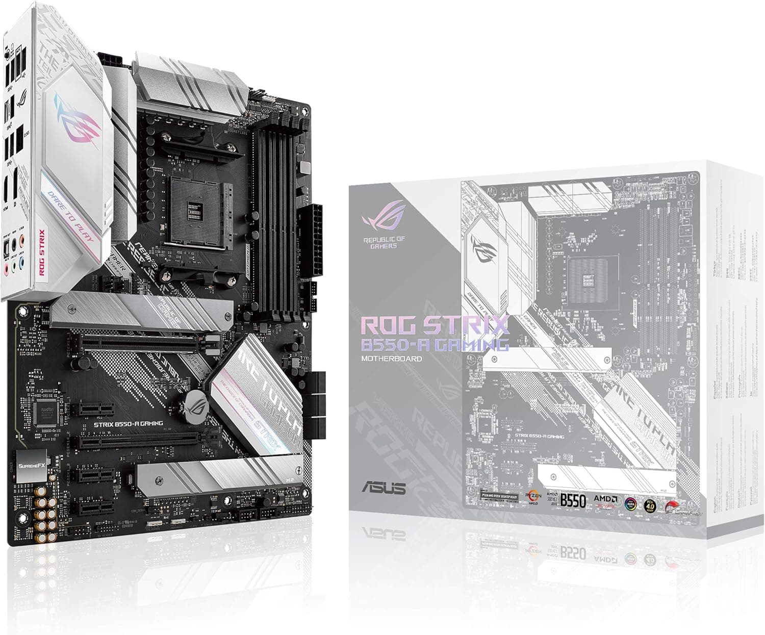 ASUS ROG Strix B550-A ゲーミング AMD AM4 Zen 3 Ryzen 5000 & 第3世代 Ryzen ATX ゲーミングマザーボード (PCIe 4.0
