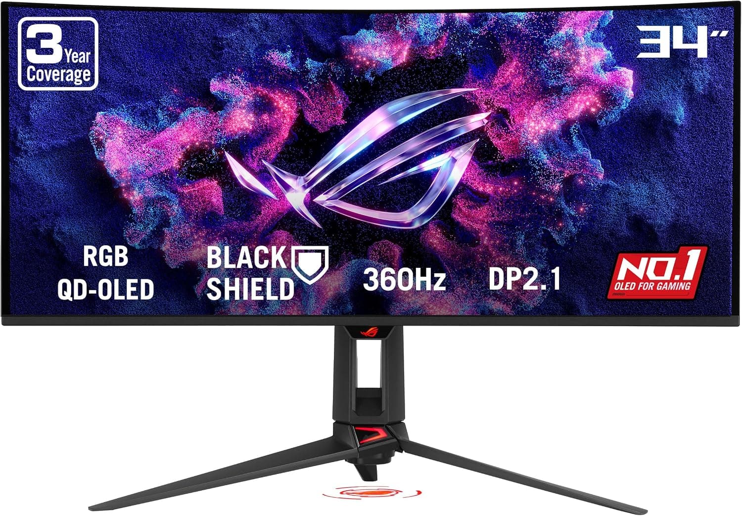 ASUS ROG PG34WCDN 34インチ 1440p 360Hz ウルトラワイド RGB OLED ゲーミングモニター