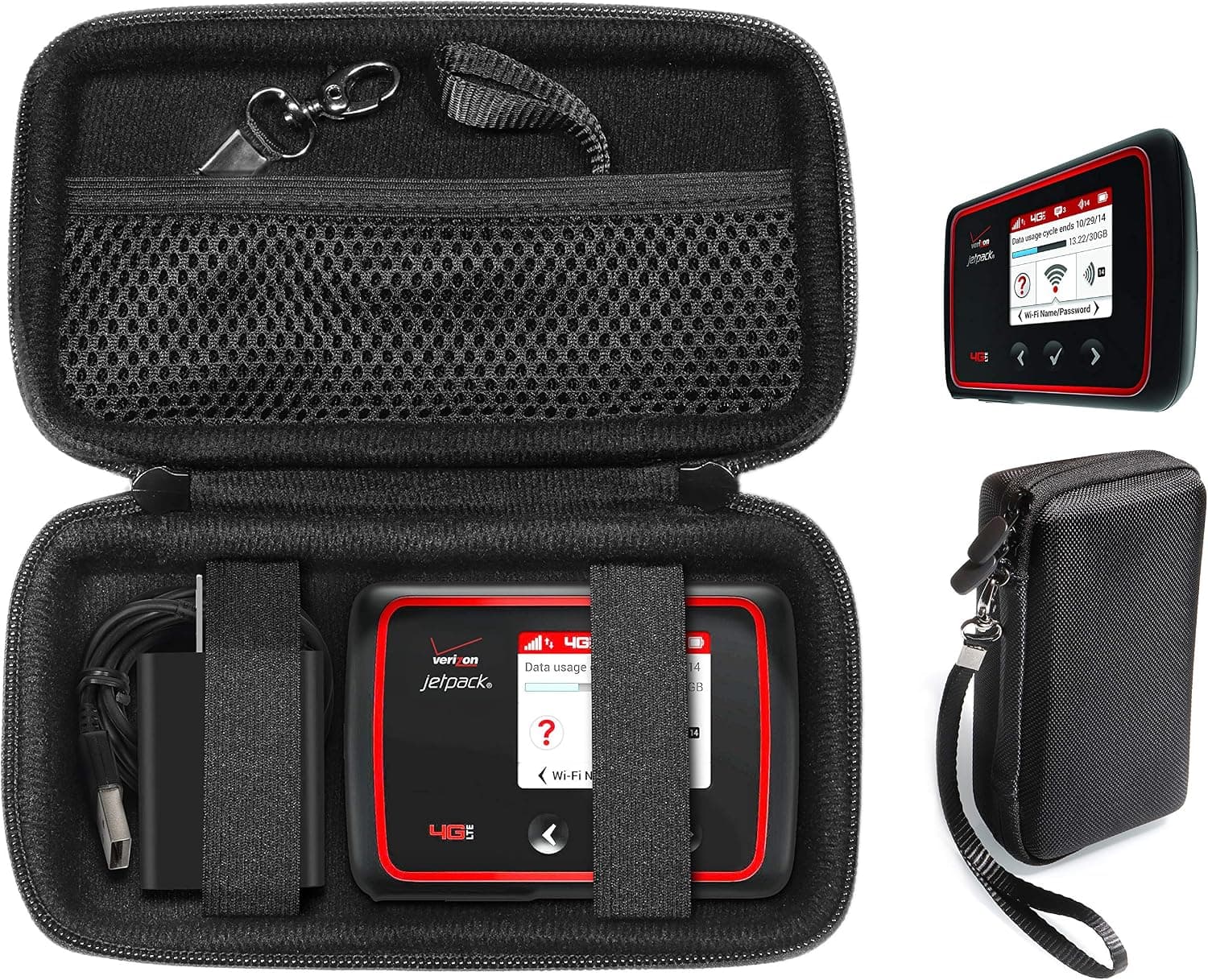(ケースサック) CaseSack Verizon MiFi 6620L Jetpack 4G LTE モバイルホットスポット用保護ケース 充電器用スペース付き ケーブル