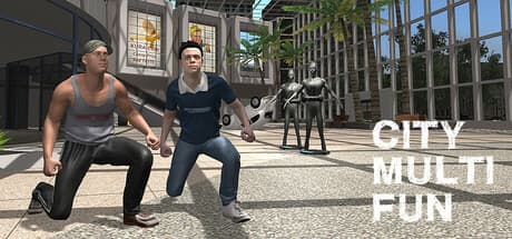City Multi Fun: Explore and Compete in a Vast Interactive City