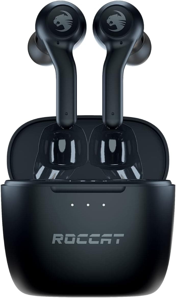 ROCCAT ワイヤレスイヤホン Syn Buds Air ゲーミングイヤホン Bluetooth 低遅延 60ms IPX4防水 20時間持続 Android